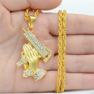 Gold Iced Out Uzi Chain